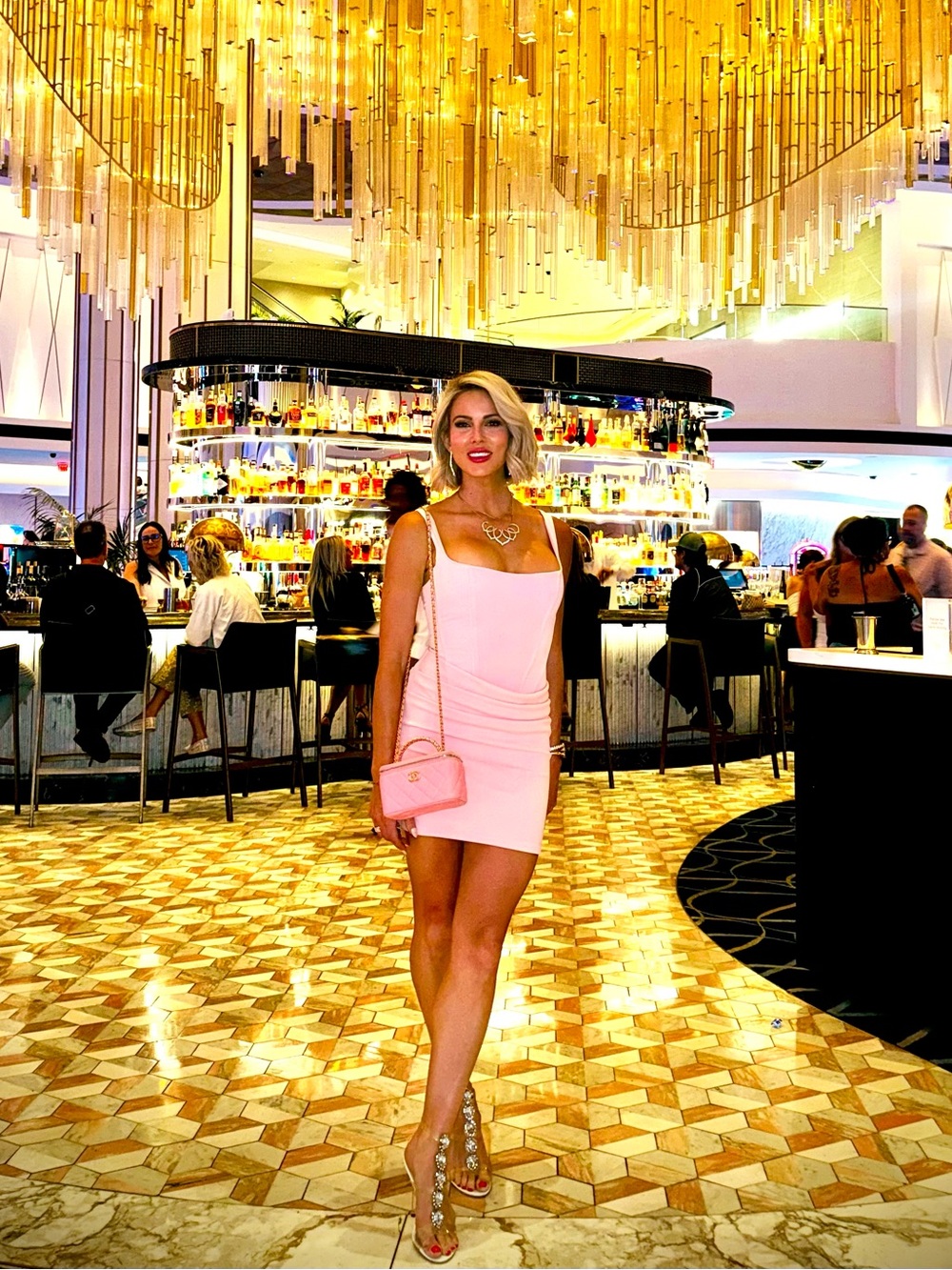 REVOLVE Blush Pink Mini Dress with Slim Straps